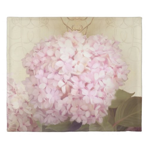 Softly Summer Single Pink Hydrangea Floral Blossom Duvet Cover