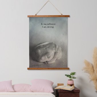 Softness is Strength Wood Topped Wall Tapestry | Zazzle