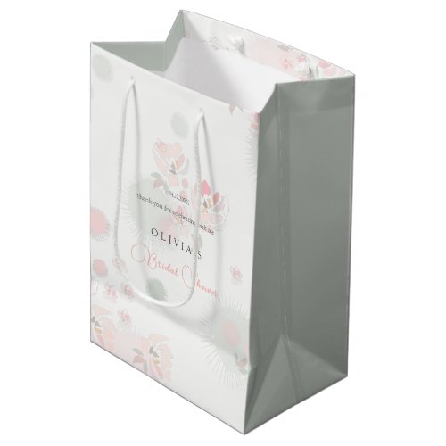 Softness Tea Roses Bridal Shower Medium Gift Bag