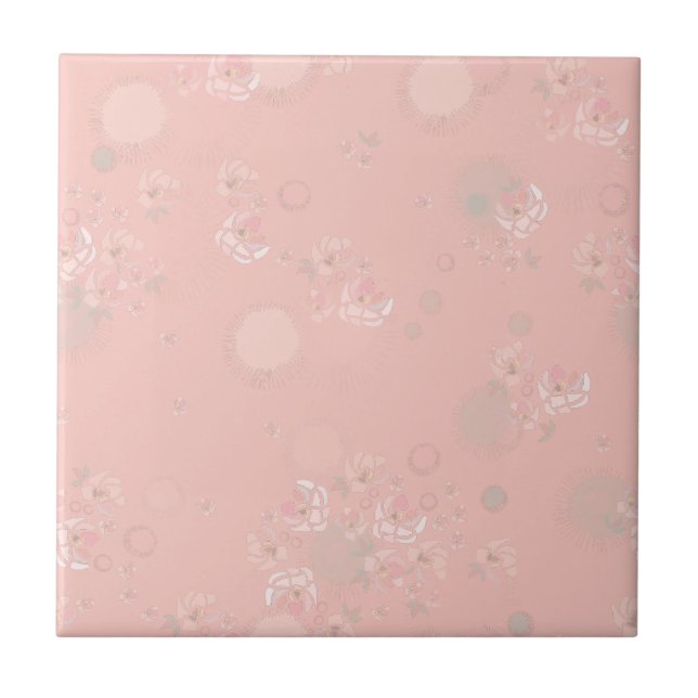 Softness Tea Roses Ceramic Tile (Front)