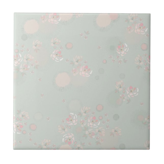 Softness Tea Roses Ceramic Tile (Front)