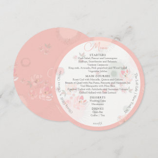 Softness Tea Roses Wedding Circle Menu