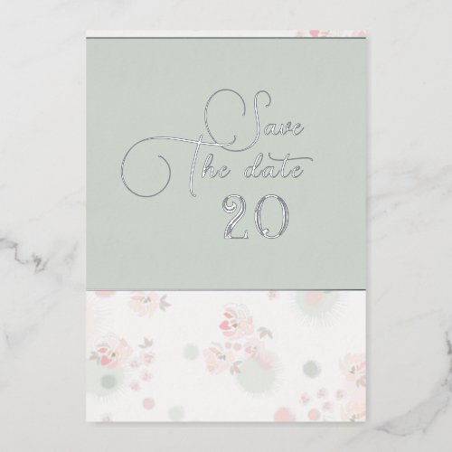 Softness Tea Roses Wedding Save The Date Foil Invitation