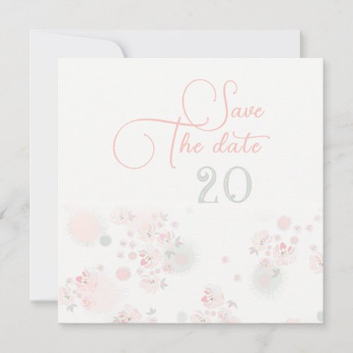 Softness Tea Roses Wedding Save The Date Invitation