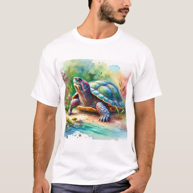 Softshell Turtle 221024AREF149 - Watercolor T-Shirt (Front)