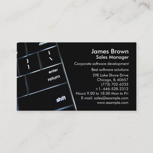 Software and Computers Business Card (Front)