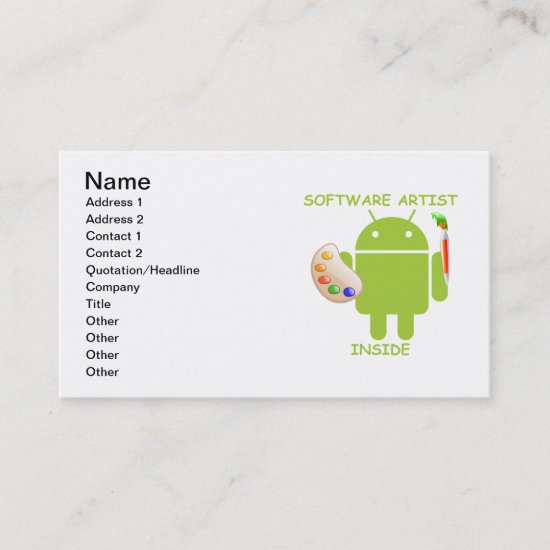 Software Artist Inside (Bugdroid Brush Palette) Business Card