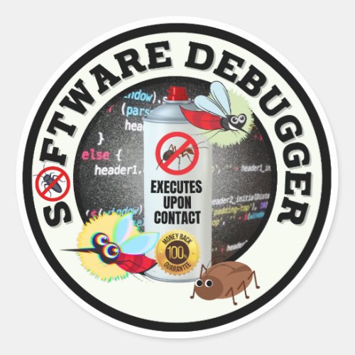 Software Debugger Classic Round Sticker