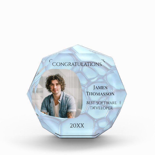 Software Developer Award Photo Keepsake  Block (Front)