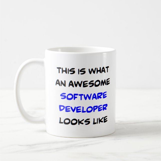 software developer, awesome coffee mug (Left)