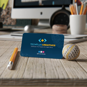 Software Developer Business   Modern Blue Barcode Business Card