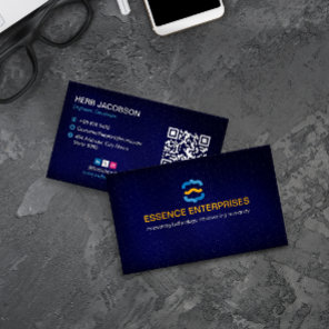 Software Developer Business | Modern Blue Barcode Card