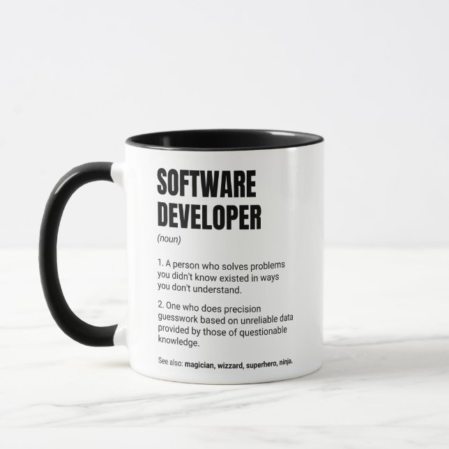 Software Developer Definition Funny Engineer Mug (Left)