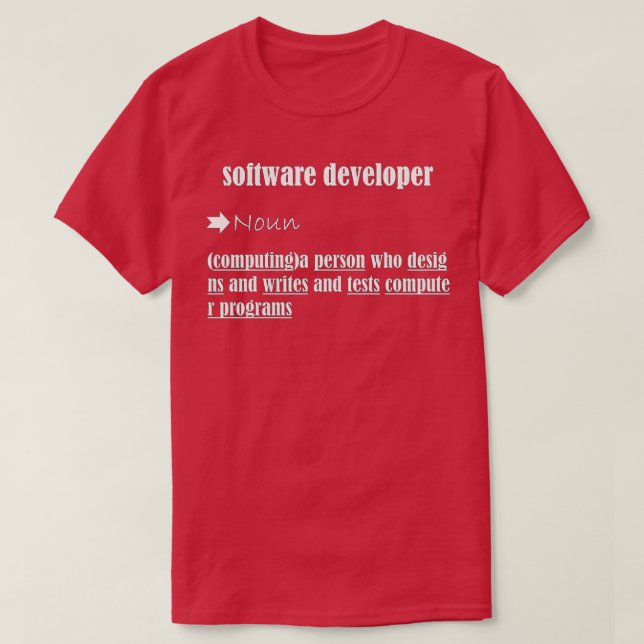 SOFTWARE DEVELOPER DEFINITION GIFTCODERCOMPTURBEST T-Shirt (Design Front)