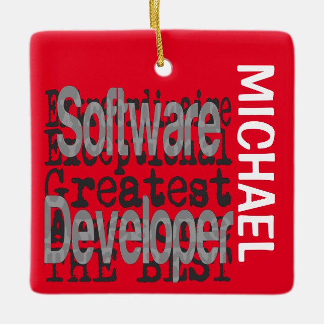 Software Developer Extraordinaire CUSTOM Ceramic Ornament (Front)