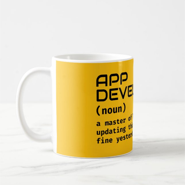 Software Developer Funny Job Definition Coffee Mug (Left)