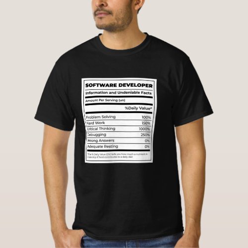 Software Developer Funny neutritunal T_Shirt