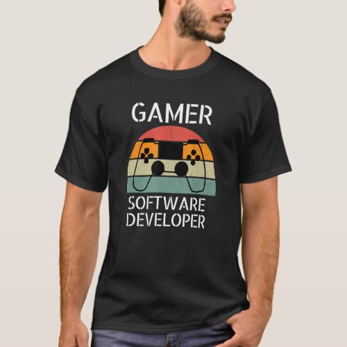 Software Developer Gamer Vintage Retro Video Game  T_Shirt