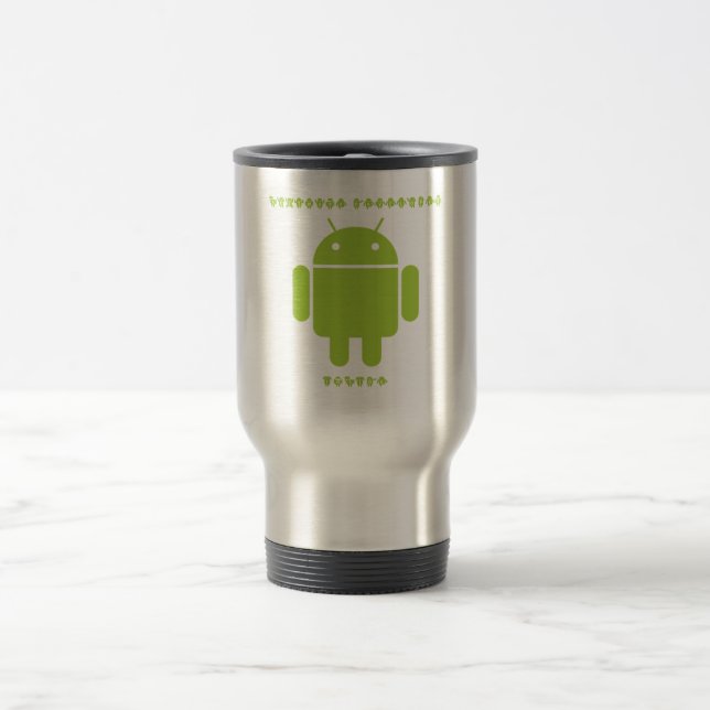 Software Developer Inside (Bug Droid Font Letters) Travel Mug (Center)