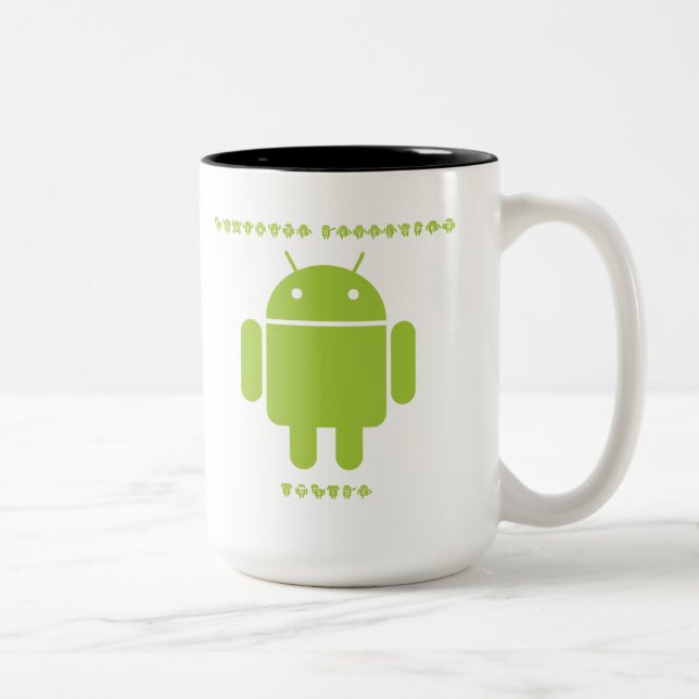 Software Developer Inside (Bug Droid Font Letters) Two-Tone Coffee Mug (Right)