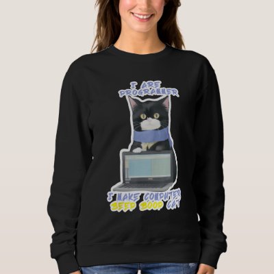 Software Developer Make Computer Black Cat Program Sweatshirt