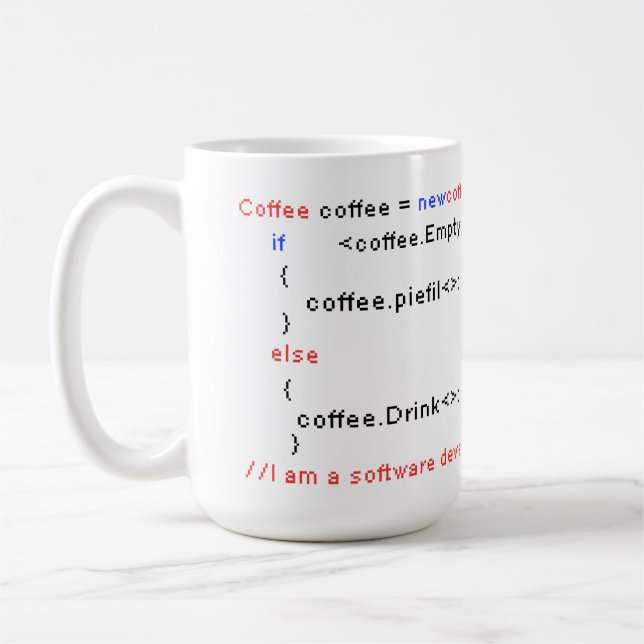 Software Developer PC Coffee Drink Coding Coding E Coffee Mug (Left)