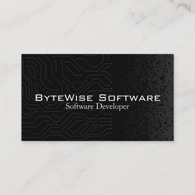 Software Developer Techno Modern QR Code Business Card (Front)