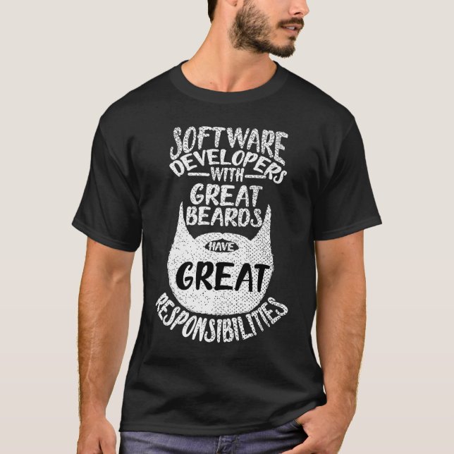 Software Developer With Great Beards  Coding Progr T-Shirt (Front)