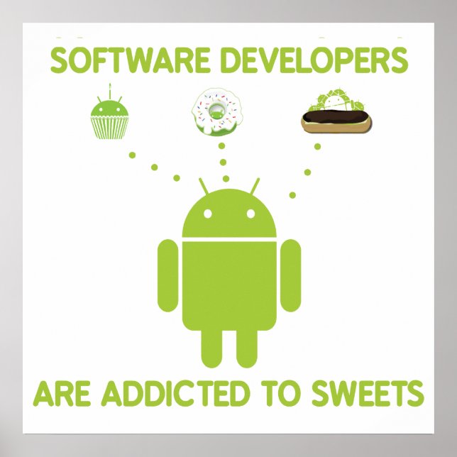 Software Developers Are Addicted To Sweets Poster (Front)