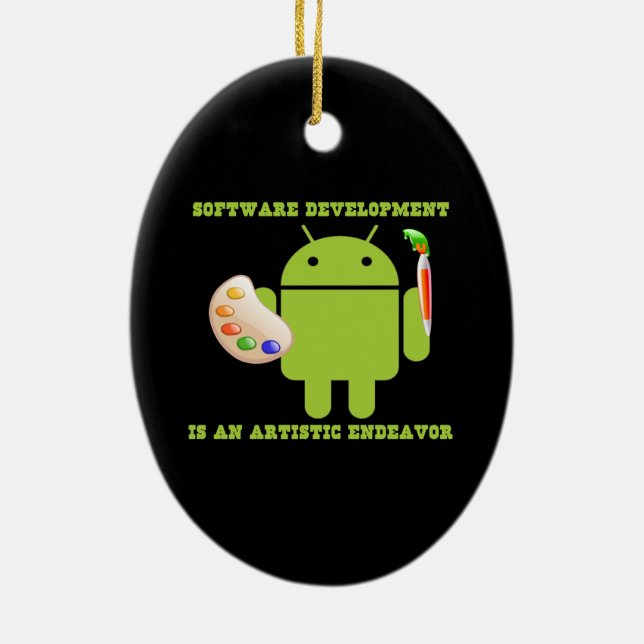 Software Development Is An Artistic Endeavor Ceramic Ornament (Back)