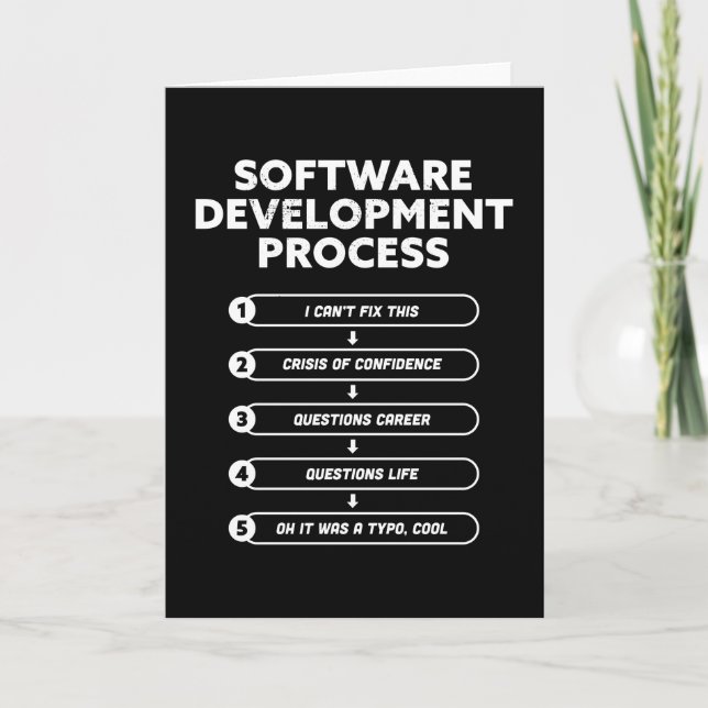 Software Development Process Funny Gift Card (Front)