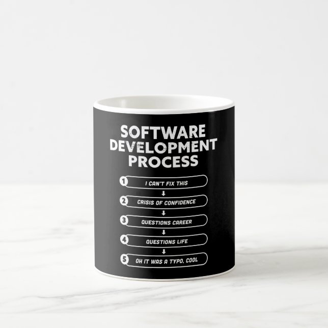 Software Development Process Funny Gift Coffee Mug (Center)