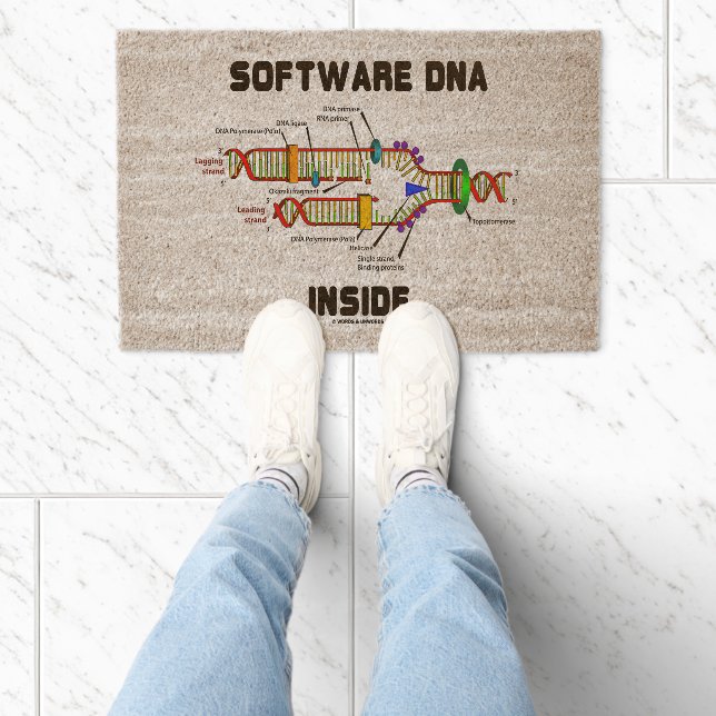 Software DNA Inside DNA Replication Humor Fiber Doormat (Insitu)