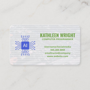 Software Engineer Binary Code Tech Business Card
