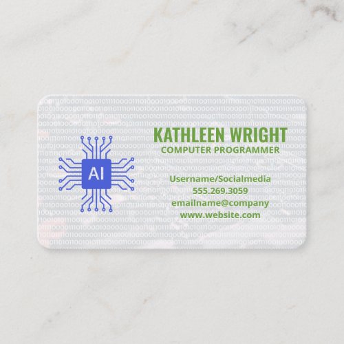 Software Engineer | Binary Code | Tech Business Card