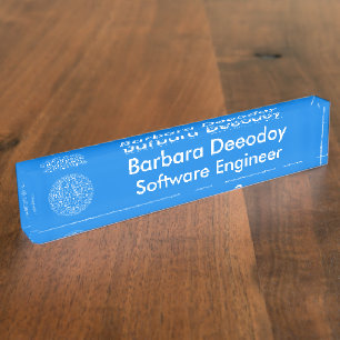 Software Engineer Blue Desk Nameplate