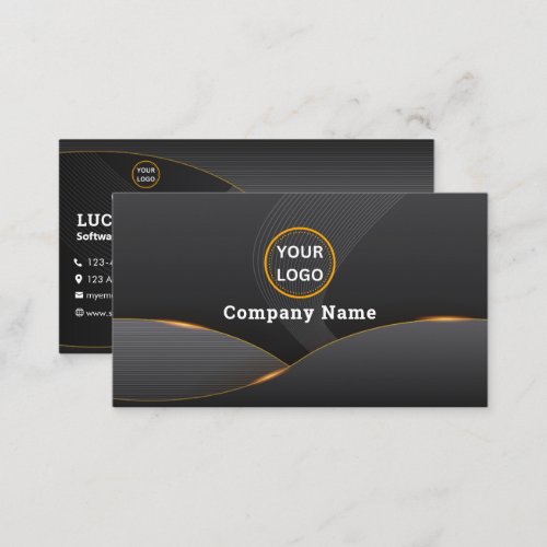 Software Engineer Business Cards Black Business