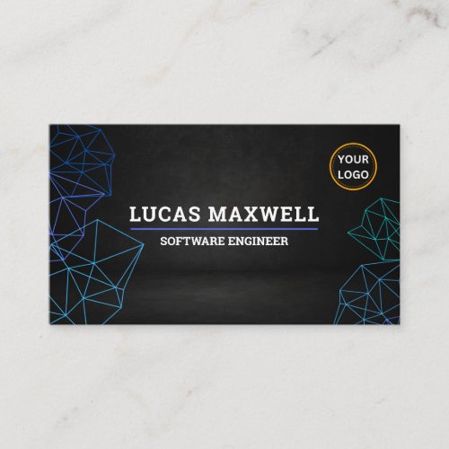 Software Engineer Business Cards Black Futuristic