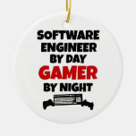 Software Engineer by Day Gamer by Night Ceramic Ornament