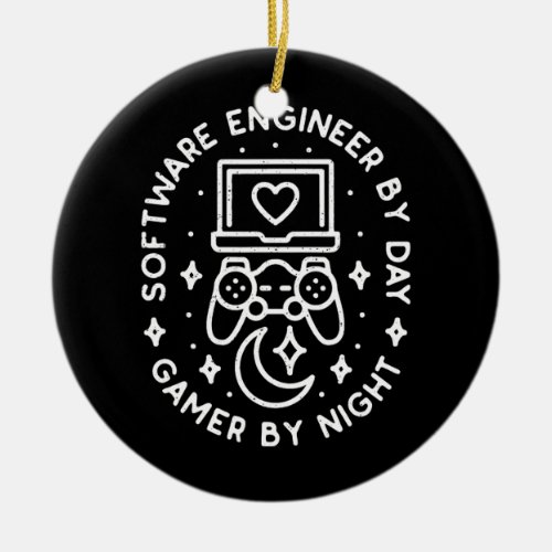Software Engineer By Day Gamer By Night Console Ceramic Ornament