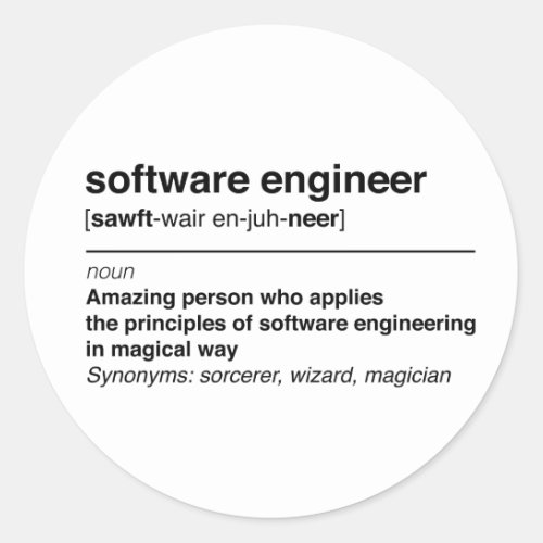 Software engineer classic round sticker