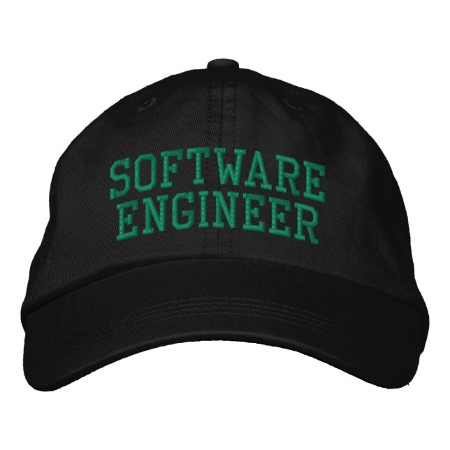 Software Engineer Computer Programmer Typography E Embroidered Baseball Cap (Front)