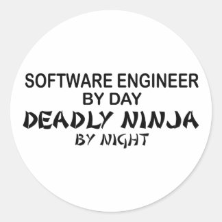 Software Engineer Deadly Ninja Classic Round Sticker