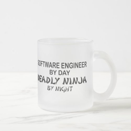 Software Engineer Deadly Ninja Frosted Glass Coffee Mug