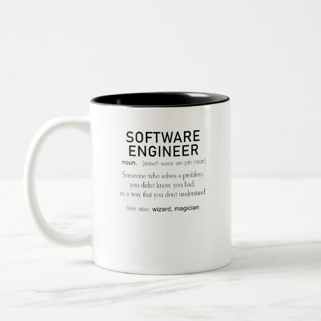 Software Engineer Definition Coder Definition Two-Tone Coffee Mug (Left)