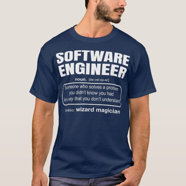 Software Engineer Definition Coder Gift T-Shirt (Front)