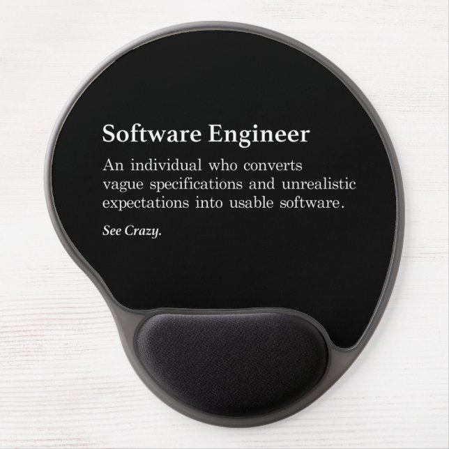 Software Engineer Definition Gel Mouse Pad - Dark (Front)