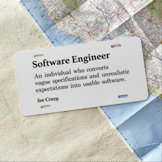 Software Engineer Definition License Plate