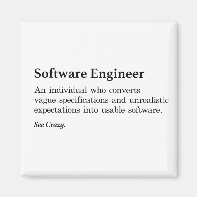 Software Engineer Definition Magnet (Front)