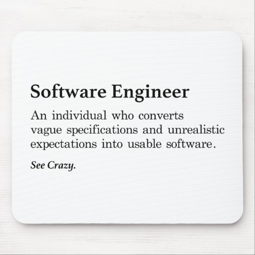 Software Engineer Definition Mouse Pad